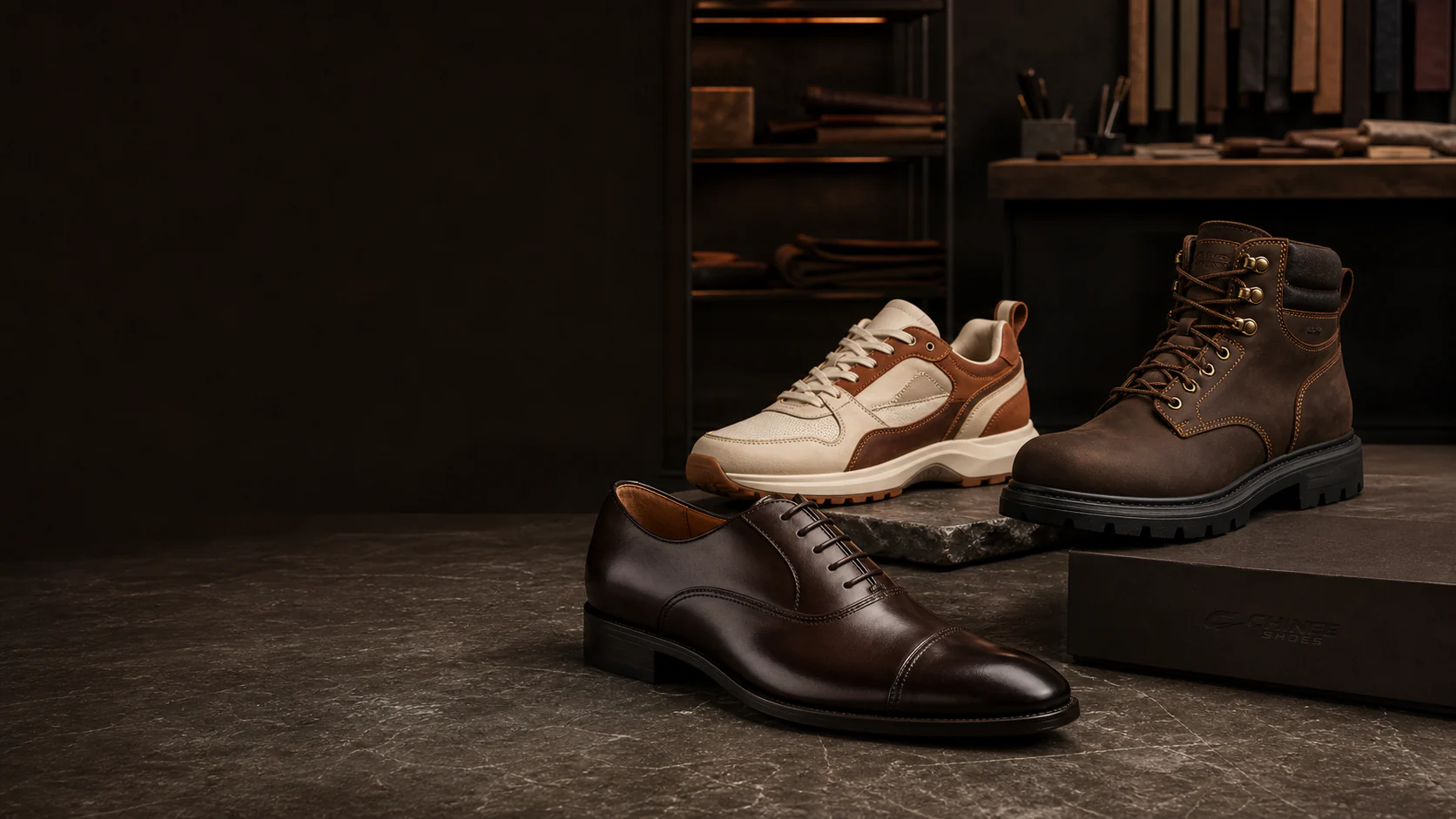Chinee Shoes men's dress shoe, casual sneaker and work boot collection
