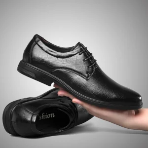 0302 Fashion Men Genuine Leather Dress Shoes Large Size Men Casual Dress Shoes