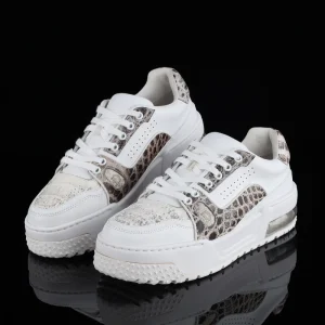 100% Crocodile Leather and Cowhide Luxury High-endcustomized Men’s Casual Sports Shoes Handmade White Solethick Soled Shoes
