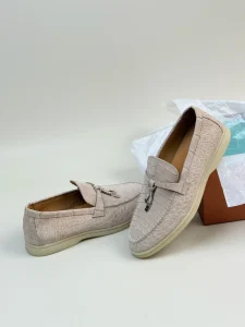 100% Genuine Crocodile Nubuck Leather Men’s Loafers Handcrafted Comfortable Tassel Slip-On Shoes