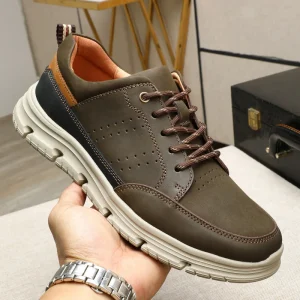 11315 High Quality Men’s Walking Style Shoes Lace up Casual Shoes Genuine Leather Safety Shoes