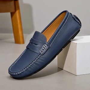 2408 Good Quality Plus Size Men’s Casual Flat Leather Shoes Loafers