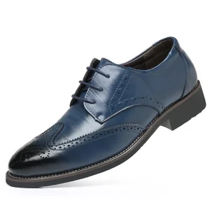 37 48 Zapatos De Vestir Para Hombres Men Black Derby Semi Brogue Oxfords Business Wingtip Formal Leather Shoe Wedding Dress Shoe