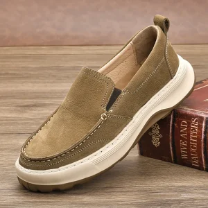 38-45 Men’s Genuine Leather Breathable Slip On Driving Shoes Fashionable and Versatile Casual Business Leather Shoes