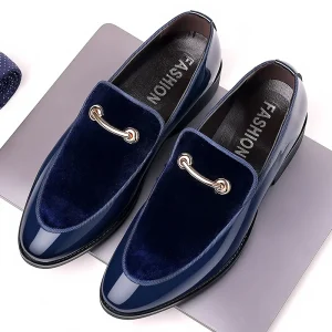 38-48 Large Suede Patent Leather Shoes Trend Slip-On Wedding Men’s Shoes 9905