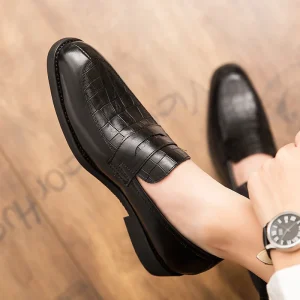 5861 British Men’s Business Genuine Leather Shoes Fashion Classic Single Wedding Meeting Dress Shoes
