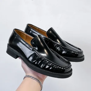 66670 New Fashion Men Leather Shoe Square Toe Business Men Dress Shoes Comfort British Loafer Shoes for Men