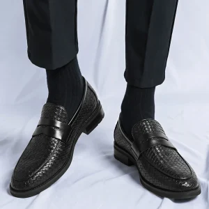 8108 New Pointed Toe Business Casual Men Leather Shoes 38 46 Size Breathable Comfortable Men Loafer Shoes