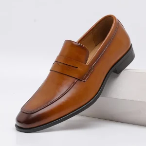 8883 2 Men’s Office Formal Leather Shoes Wedding Square Toe Slip On Dress Shoes