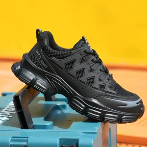 934-1 Men’s Summer & Autumn Safety Sneakers Sports Safety Shoes with Steel Toe Comfortable EVA Outsole Work Shoes
