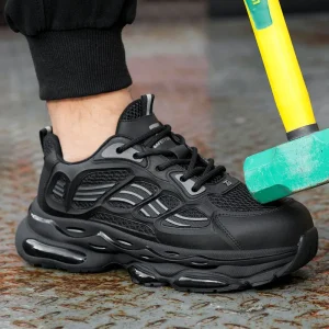 946 Light Weight Steel Toe Safety Shoes Flying Fabric Breathable Men ETPU Outsole Soft Cushioned Outsole Safety Shoes