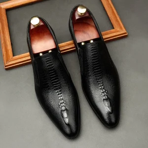 Business Men Dress Oxford Shoes Elegant Style Textile Top Quality Formal Full Genuine Leather Luxury Popular