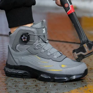 980 ZG Customizable Lightweight High Cut Buckle Anti Smash Safety Shoes for Men Men’s Industrial Work Safety Boots Breathable