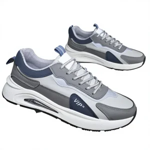 All-Match Artificial PU Toe Non-Slip Casual Shoes Summer Fashionable Soft Sole Mesh Men’s Comfortable Running Sneakers