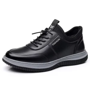 Anti Slip Zipper Closure Rubber Out Sole Breathable Mesh Upper Men’s Walking Style Shoes for Autumn