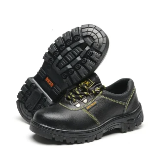 Anti-puncture Men’s Cow Leather Upper Safety Shoes PU Outsole Steel Insole Safety Shoes for Men