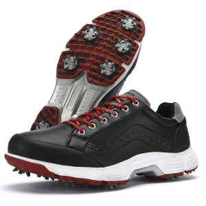 Anti slip Men’s Golf Shoes Large Size 39 49 Natural Rubber Outsole Artificial PU Upper Spring Autumn