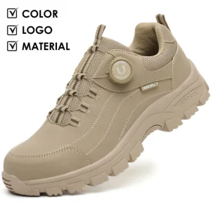 Anti slip Safe Shoes Featuring Smart Buttons for Breathable and Comfortable Men’s Work Shoes for Construction Sites