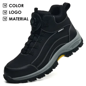 Anti-slip Safety Shoes Featuring Intelligent Buttons and Metal Steel Tips Suitable for Construction and Building Work Shoes