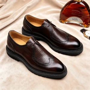 Anti slip Thick soled Men’s Leather Dress Shoes Lightweight Sole Business Shoes New Arrival Collection