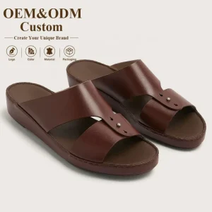 Arabic Mens Slippers Italian Premium Genuine Leather Dubai Footwear Comfortable Shoes Manufacturer Arabic Sandals For Men