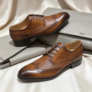 Artisanal Men’s Oxford Shoe Genuine Leather Dress Shoes Comfortable Premium Quality Genuine Leather Shoes