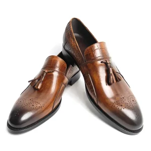 Authentic Men’s Handcrafted Wedding Tassel Loafer Casual Shoes Genuine Leather Popular