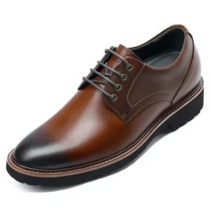 Autumn Formal Men’s Shoes Elevator Dress Shoes Height Increasing Shoes 7cm Lace up Derby Shoes