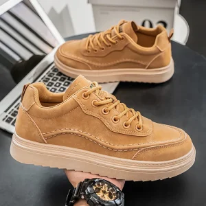 Autumn Men’s Breathable Sports Leisure Shoes Thick Soled with Lace Up Closure Factory Customization Mesh Lining