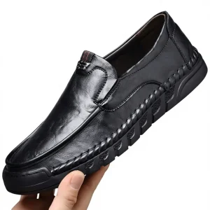 Autumn Men’s Slip-On Driving Shoes Dads Soft-Sole Soft-Uppers Loafer-Style Cross-Border Casual Artificial PU Shoes Rubber