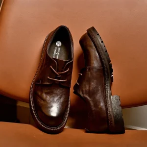 Autumn New Arrival Leisure Round-Toe Men’s Genuine Leather Shoes Comfortable Thick-Soled Derby Breathable Wear-resistant