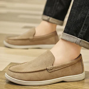Autumn New Men’s Round Head Loafers British Style Fashion Casual Slip On Low Top Shoes