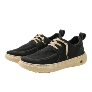 Autumn Winter Casual Men’s Platform Shoes Slip On Leather Walking Style with Mesh Lining
