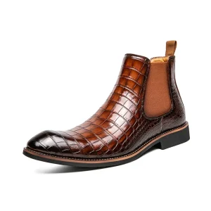 Autumn and Winter Men’s Boots Short Fashion Chelsea Men’s Boots High Top Plus Men’s Leather Boots Fashionable