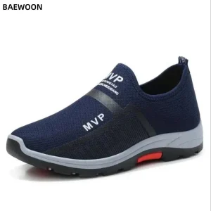 BAEWOON B40 Men’s Casual Shoes Breathable Fly Woven Mesh Sport Shoes Sneakers Soft Sole Comfortable Old Beijing Cloth Shoes