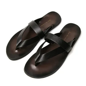 Beach Shoes Slippers Custom Flip Flops Men Footwear Sandals Slippers Beach Sandals Genuine Leather Men’s Sandals for Men
