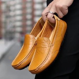 Bean Men Lazy Large Size Men’s Shoes Casual Fashion Microfiber Lazy Loafer Shoes