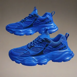 Big Size 48 Blue Walking Style Shoes Outdoor Trend Casual Sneakers Fashion Men’s Chunky Shoes