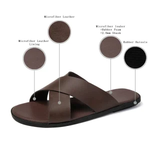 Big Size EUR 40-47 Men’s Leather Sandals Rubber Non-Slip Sole Versatile Vacation & Daily Casual Travel Outdoor Shoes