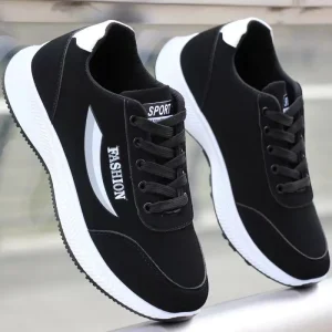 Black Anti-slip Men’s Sports and Leisure Shoes with Soft Soles Lightweight Shoes