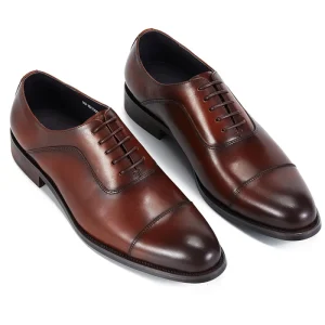 Black Brown High Quality Genuine Leather Waterproof Lace-Up Oxford Dress Shoes for Autumn Office & Career