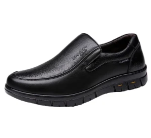 Black Brown Men’s Walking Shoes Genuine Leather Lace Up Rubber Outsole Business Casual Shoes for Summer Autumn