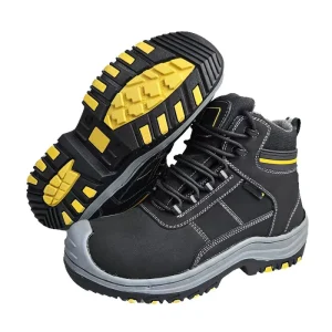 Black Factory Mid Top Genuine Leather Rubber Safety Shoes Winter S3 Waterproof Work Boots for Men