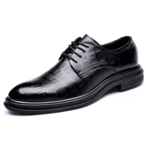 Black Fashion Dress Shoes Men Casual Elegant Occasions Genuine Leather Breathable Custom Men