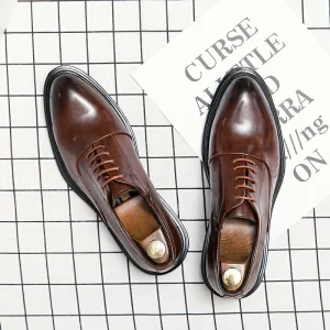 Black Fashion Dress Shoes Men Casual Elegant Occasions Leather Custom Summer Mens