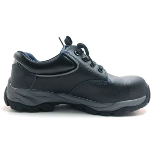 Black Leather Steel Toe Anti Smash Laced up Mens Work Shoes Work Safty Shoes Men Safety