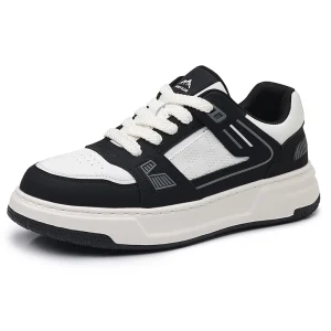 Black White Skateboard Sneakers Men’s Casual Streetwear Thick Sole Breathable Sport Shoes