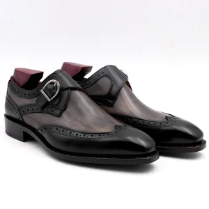Blake Trendy Official Shoes Men Business Formal Shoes Genuine Leather Monk Strap Dress Shoes