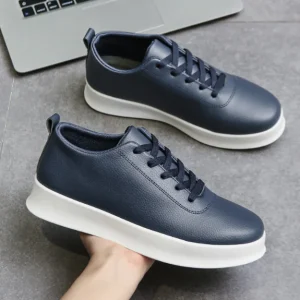 Blue Men’s Slip-On Skateboard Loafers Shoes for Spring Solid Color Casual Shoes Lazy Casual Lightweight Sneakers