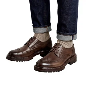 Bo Wei Mens Lace up Brogue Carved Leather Spring Business Formal Wedding Casual Genuine Leather Derby Shoes